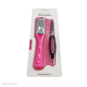 Wholesale 2 pieces <em>manicure</em> pedicure <em>set</em> metal foot file nail file <em>set</em>