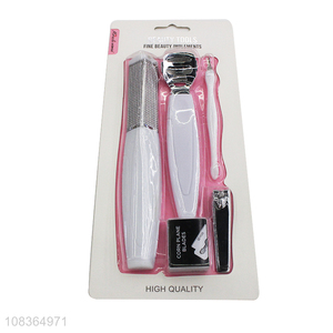 High quality 5 pieces <em>manicure</em> pedicure <em>set</em> stainless steel foot rasp kit