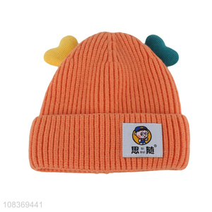 China wholesale cute kids winter knitted hats beanies hat