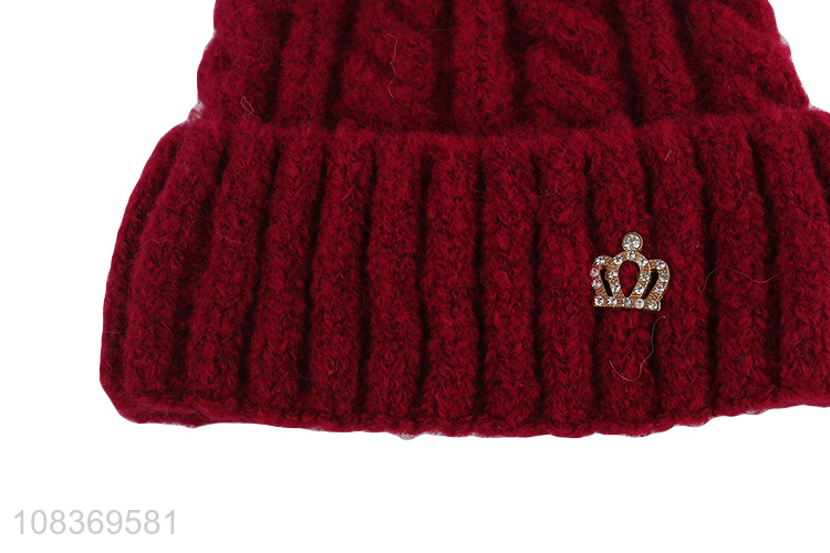Wholesale from china warm winter knitted hat beanies hat
