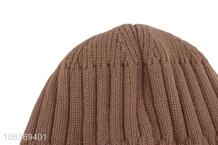 Simple design warm winter knitted hat beanies hat for sale