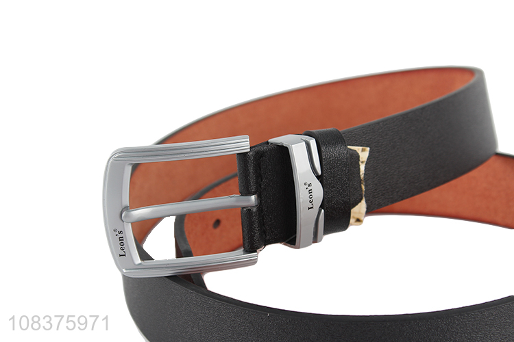 High quality single prong buckle belt pu leather belt for men