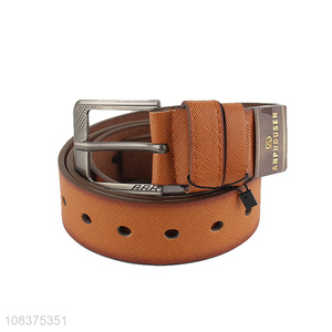 New arrival men's belts stitched microfiber leather everyday belt