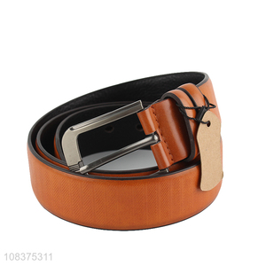 Wholesale men's belt single prong buckle belt for jeans khakis