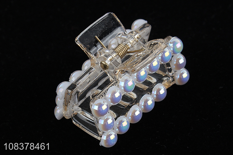 Good Sale Ladies Acrylic Claw Clip With Pearls
