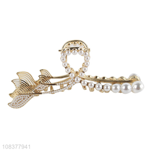 Fashion Design Alloy Claw Clip With Pearls For Women