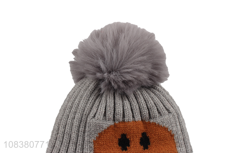 Custom Kids Knitted Hat Baby Beanie Breathable Winter Hat