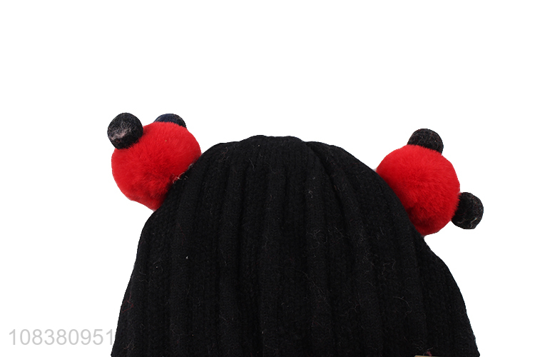Best Quality Cute Knitted Hat With Pom Pom Ball For Kids