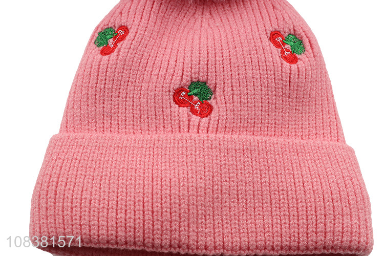 Fashion Design Girls Knitted Hat Winter Hat For Kids