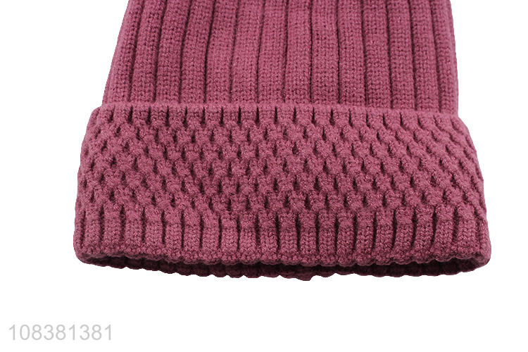 Simple Style Ladies Beanies Winter Warm Knitted Hat