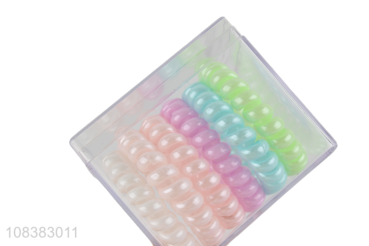 Best selling fancy nacreous coil hair ties phone cord hair ties