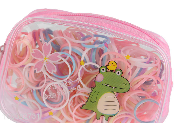 Best selling mini hair bands tiny hair rings with zippered bag