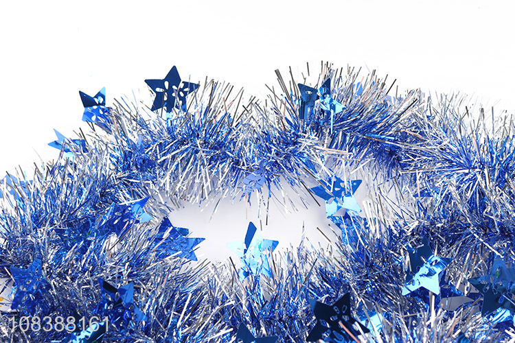 Factory supply shiny metallic Christmas tree tinsel garland decorations