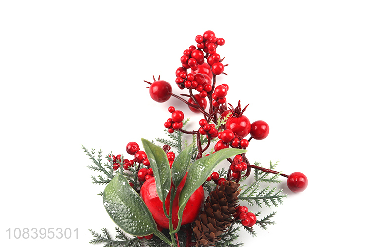 Factory wholesale red berries pine cone christmas twigs