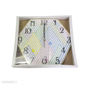 Recent design fashion hexagon digital wall clock for sale