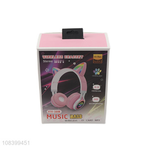 Wholesale price cute cat ear bluetooth headphones wireless headset