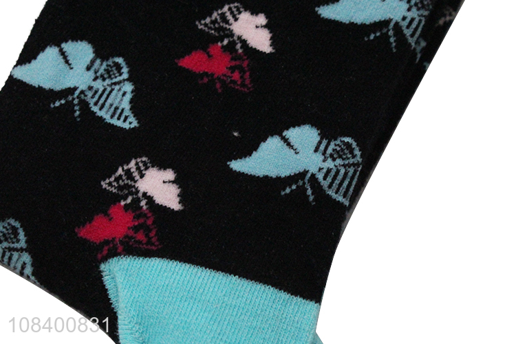 New products butterfly pattern cotton casual socks wholesale