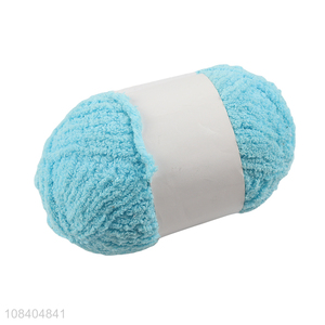 Wholesale Price Blue Manual Knitted Polyester Yarn