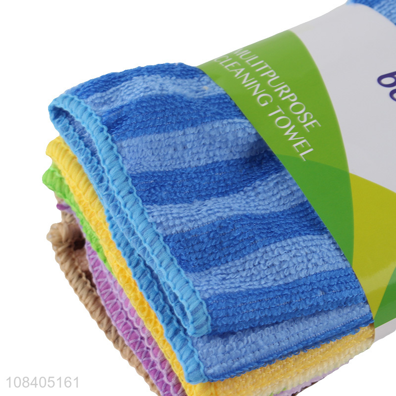 Wholesale 5 pieces reusable mutipurpose microfiber cleaning cloth set