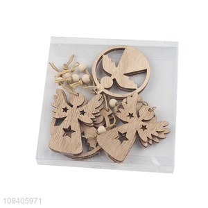 Factory price wooden 8pieces festival hanging ornaments