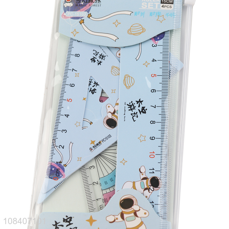 Latest design cartoon printed students ruler set for sale