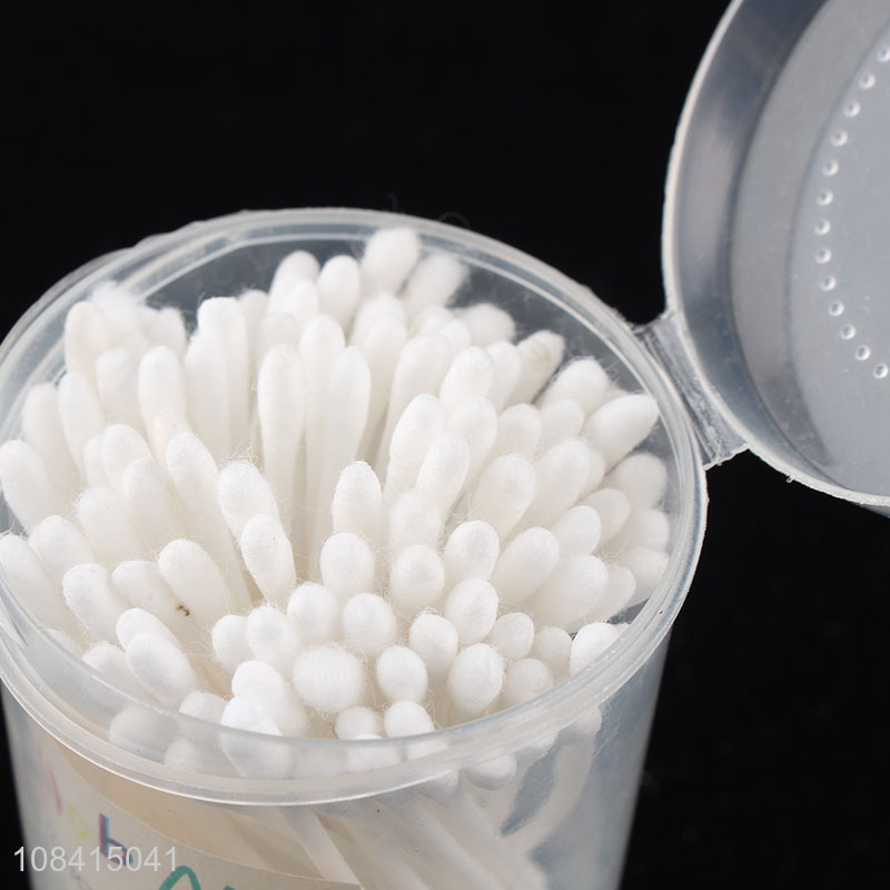 Wholesale 200 pieces plastic stick cotton swabs for ear and makeup cleaning