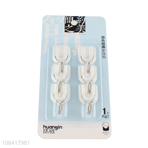 Good sale white simple classic mini hanging hooks for home