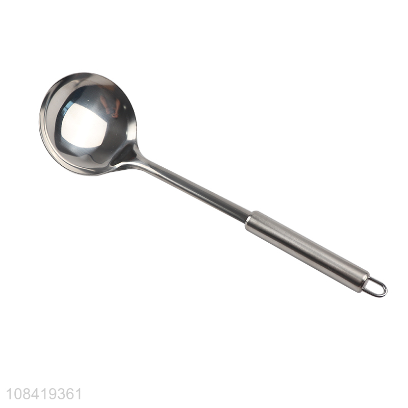 Good quality stainless steel metal soup ladle kitchen cooking utensil