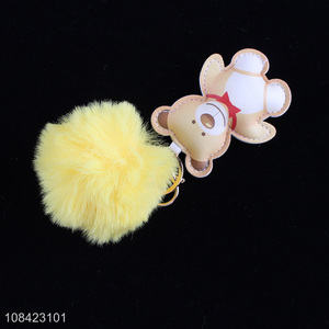 China imports lovely fluffy fur pompom key chain handbag pendant