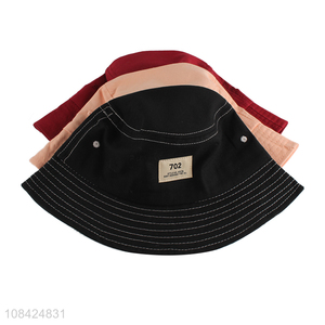 Custom logo 100% cotton bucket hat summer outdoor sun hat for adults