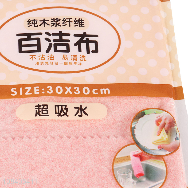 Hot selling non-stick absorbent wood pulp fiber scouring pads for kitchen