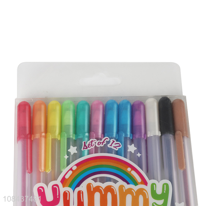 China factory 12colors glitter gel pens for stationery