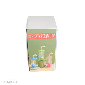 Yiwu factory cartoon portable children cartoon straw cup