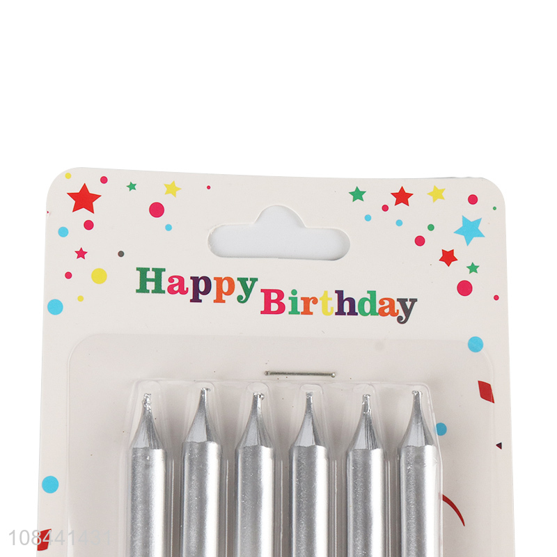 Good quality metallic birthday cake candles gradient party candles