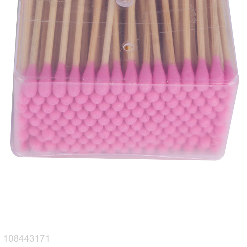 Custom logo 200pcs disposable wooden stick cotton swabs wooden cotton buds