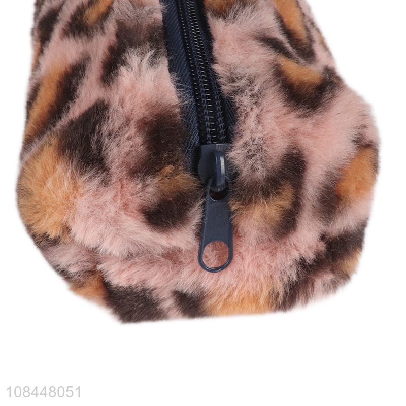 Hot selling fashion leopard print plush stationary bags