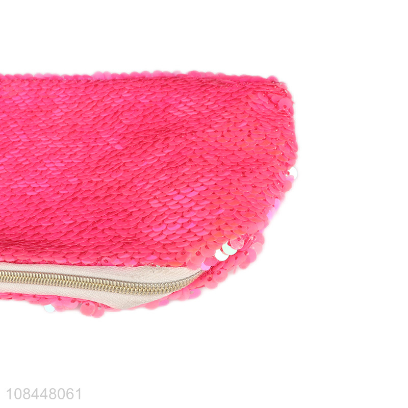 Factory wholesale pink sequins stationary bags pencil bags