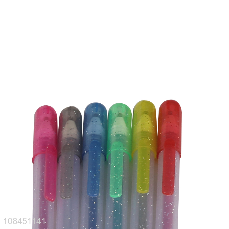 High quality 6pcs quick drying colored gel pens fine point markers set