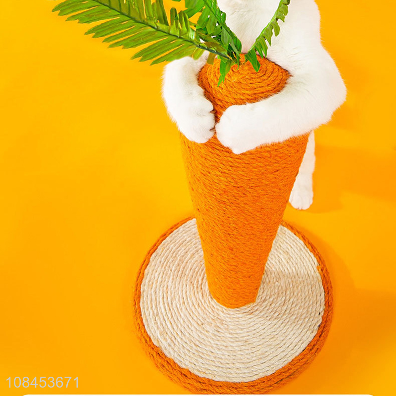 Wholesale cute carrot cat scratching post sisal cat scratcher cat toy