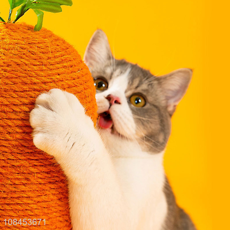 Wholesale cute carrot cat scratching post sisal cat scratcher cat toy