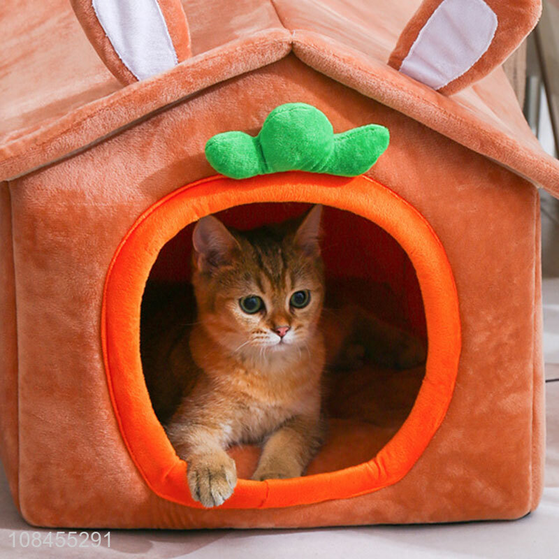 Hot selling cute bunny ear pet nest cat bed