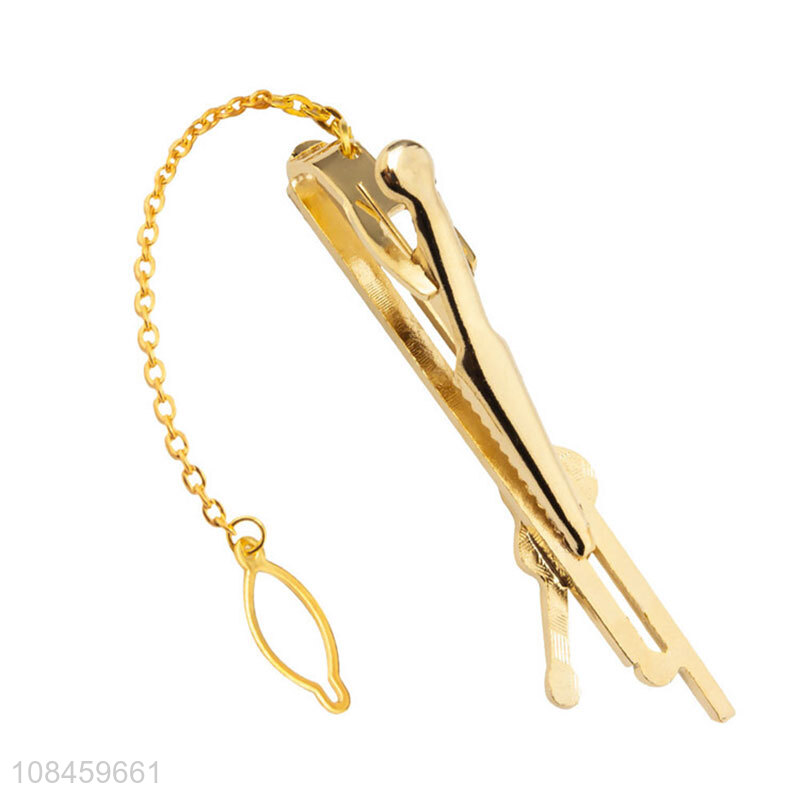 New arrival golden men fashion guitar tie clips for sale