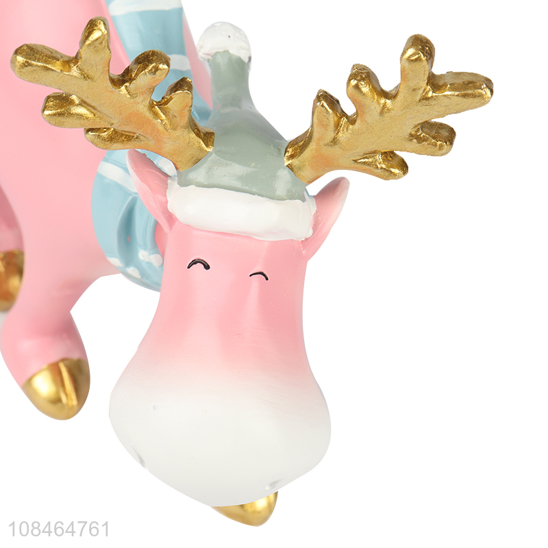 Good quality cute resin animal statues resin reindeer figures for gifts