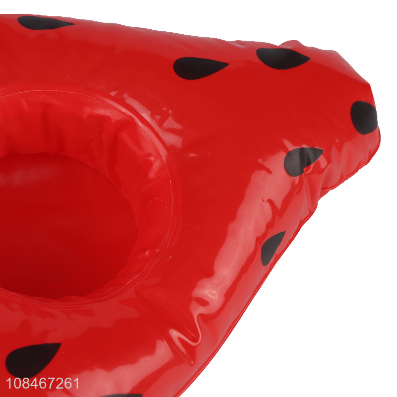 Wholesale watermelon shaped inflatable floating cup holder water fun toy