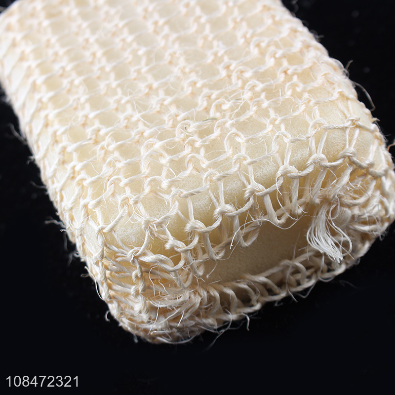 Wholesale natural sisal hemp exfoliating shower sponge body scrubber