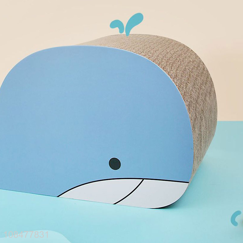 Top quality whale shape pet supplies cat scratching board for sale