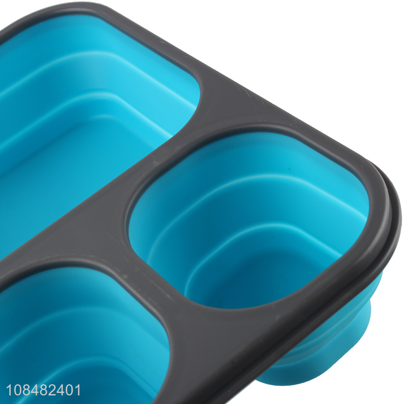 Factory supply leakproof foldable silicone lunch box for adults