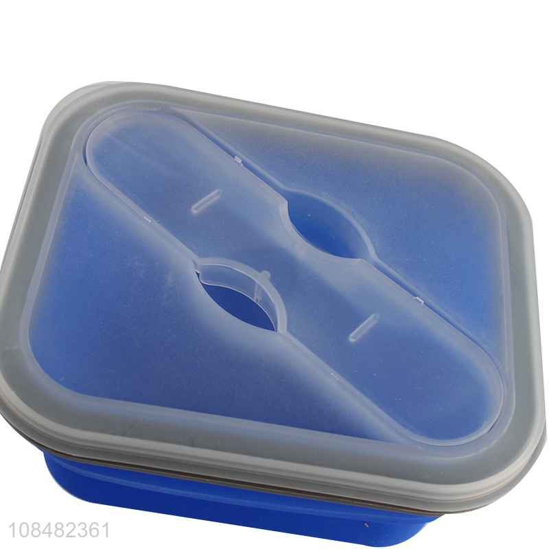 Wholesale collapsible silicone lunch box leakproof bento box