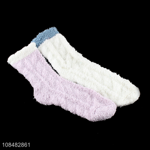 Factory supply women girls warm socks fuzzy coral fleece socks