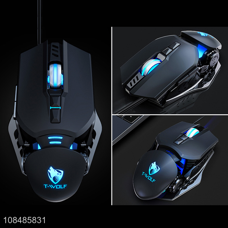 New products 4-color led backlight 7 buttons 6400DPI wired gaming mouse